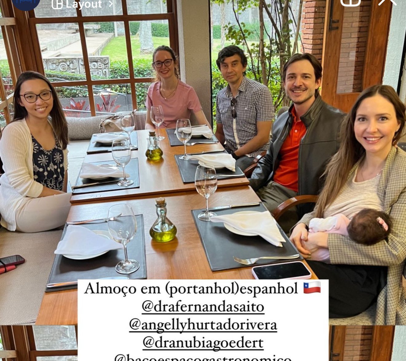 Almoço com Angelly Hurtado Rivera, do Chile, Fernanda Saito e equipe em julho de 2023