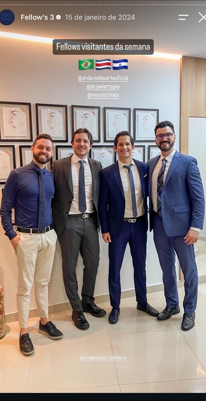 Daniel Duarte, Javier Tapia e Renato Trinta com o Dr. Guilherme Sella em janeiro de 2024