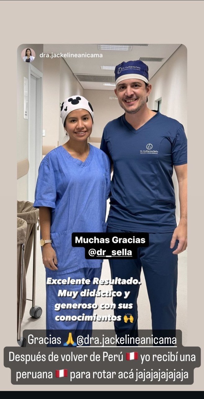 Jackeline Anicama, do Peru, com o Dr. Guilherme Sella em 2024